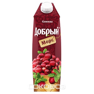Сок Добрый Морс Клюква 1 литр/уп