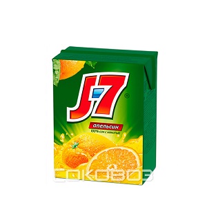 Сок J7 Апельсин 0,2 литра 27 штук в упаковке