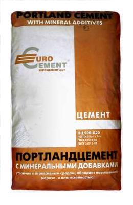 Цемент тарированный М 500 Д 20 (Евроцемент)